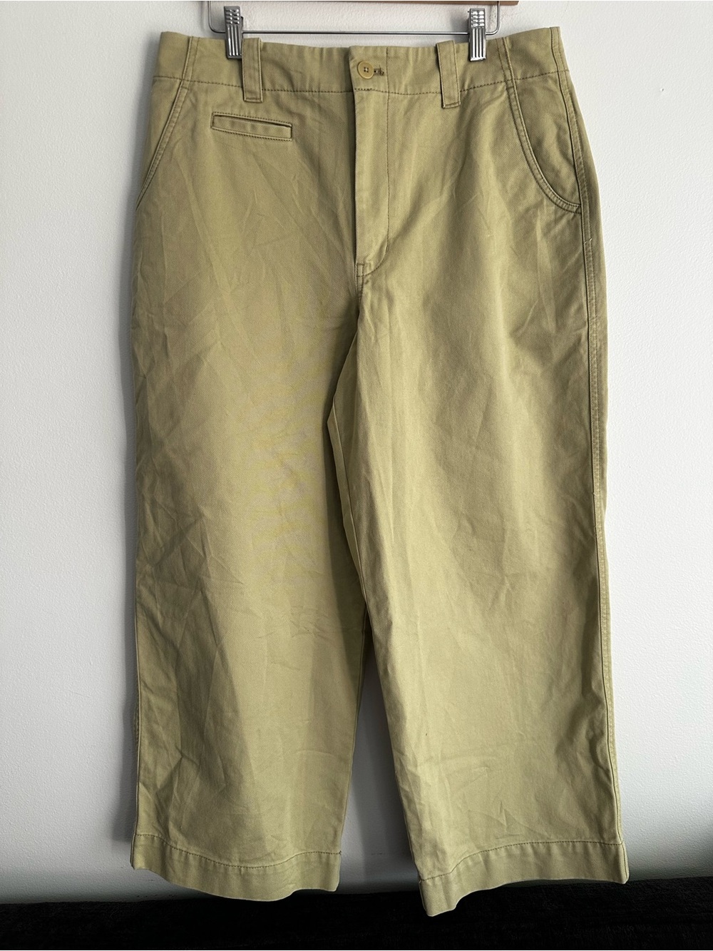 NWT Madewell‎ Cotton Wide leg High Rise Cropped Pants Trousers Light Green 12